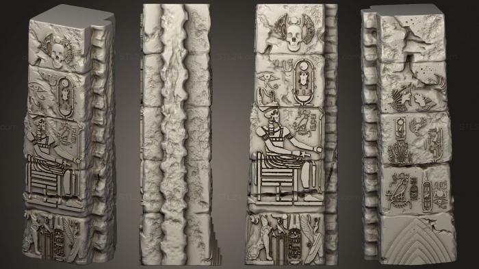 Египетские статуи и рельефы (Левая стойка, STKE_0167) 3D модель для ЧПУ станка