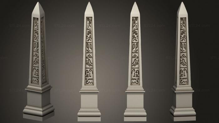 Египетские статуи и рельефы (Обелиск 01, STKE_0184) 3D модель для ЧПУ станка