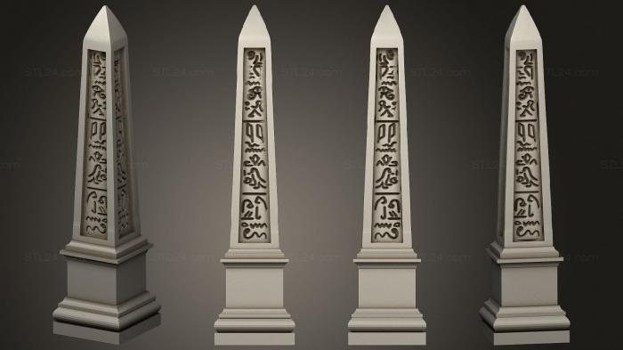 Египетские статуи и рельефы (Обелиск 02, STKE_0185) 3D модель для ЧПУ станка