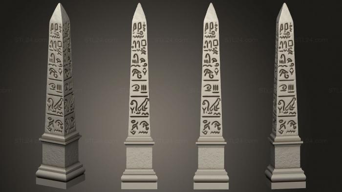 Египетские статуи и рельефы (Обелиск 04, STKE_0187) 3D модель для ЧПУ станка