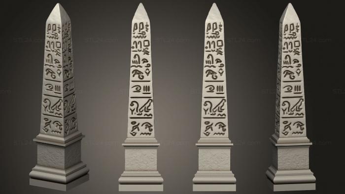 Египетские статуи и рельефы (Обелиск 05, STKE_0188) 3D модель для ЧПУ станка