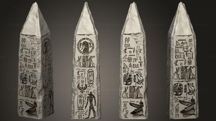 Египетские статуи и рельефы (Обелиск 06, STKE_0189) 3D модель для ЧПУ станка