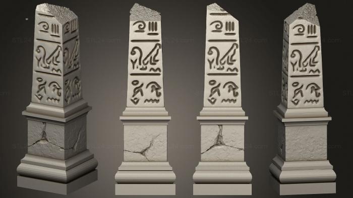 Египетские статуи и рельефы (Обелиск 08, STKE_0191) 3D модель для ЧПУ станка