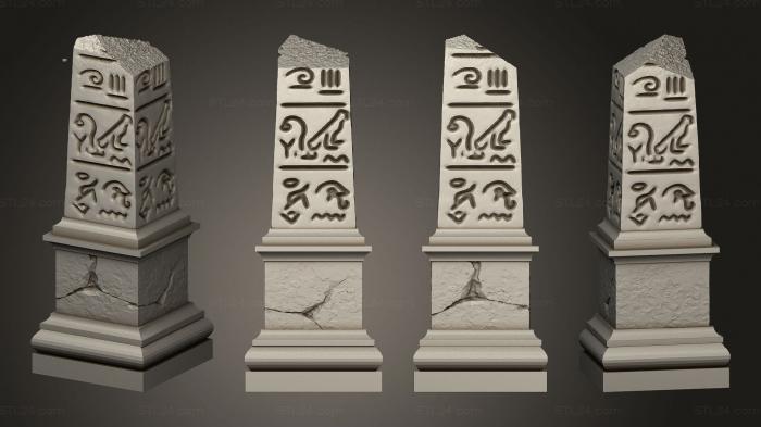 Египетские статуи и рельефы (Обелиск 09, STKE_0192) 3D модель для ЧПУ станка