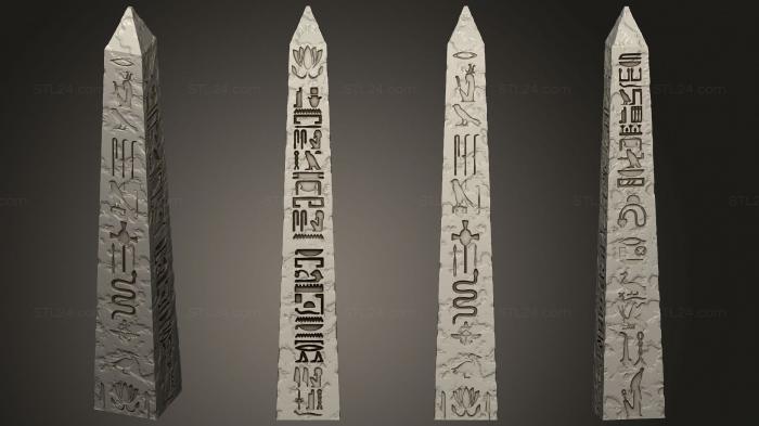 Египетские статуи и рельефы (Обелиск 11, STKE_0193) 3D модель для ЧПУ станка