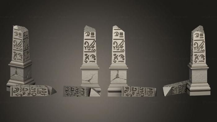 Египетские статуи и рельефы (Обелиск 12, STKE_0194) 3D модель для ЧПУ станка