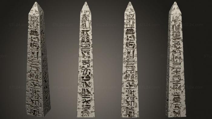 Египетские статуи и рельефы (Обелиск 14, STKE_0196) 3D модель для ЧПУ станка