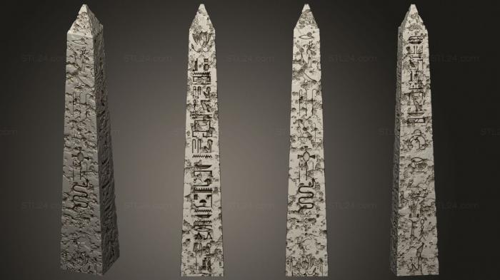 Египетские статуи и рельефы (Обелиск 16, STKE_0198) 3D модель для ЧПУ станка