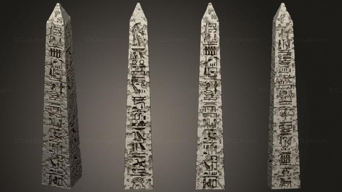 Египетские статуи и рельефы (Обелиск 17, STKE_0199) 3D модель для ЧПУ станка