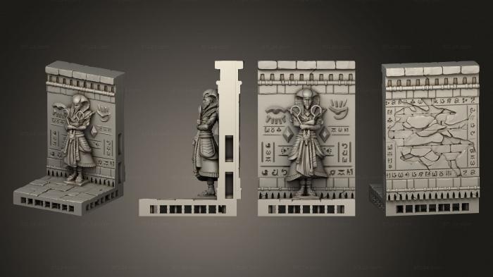 Египетские статуи и рельефы (Стена Фараона, STKE_0201) 3D модель для ЧПУ станка