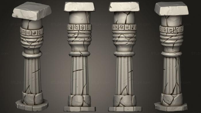Египетские статуи и рельефы (Столб А, STKE_0202) 3D модель для ЧПУ станка