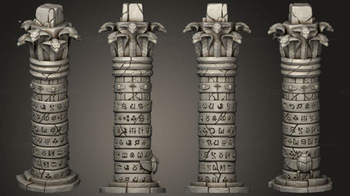Египетские статуи и рельефы (Столб В, STKE_0203) 3D модель для ЧПУ станка