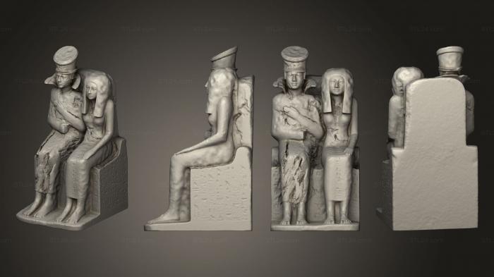 Египетские статуи и рельефы (Настоящая пара 01, STKE_0210) 3D модель для ЧПУ станка