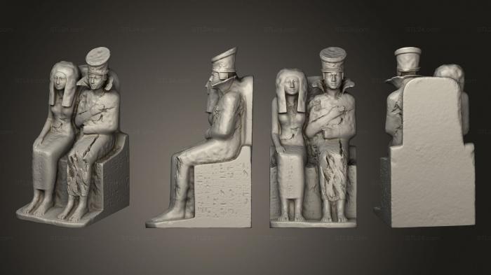 Египетские статуи и рельефы (Настоящая пара 02, STKE_0211) 3D модель для ЧПУ станка