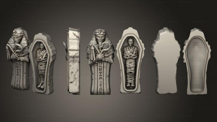 Египетские статуи и рельефы (Саркофаг, STKE_0229) 3D модель для ЧПУ станка