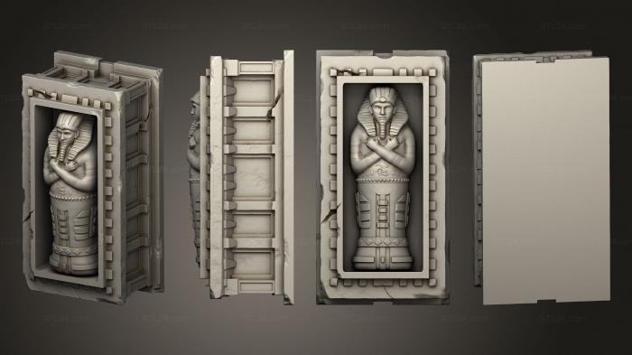 Египетские статуи и рельефы (САРКОФАГ 01, STKE_0230) 3D модель для ЧПУ станка