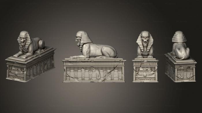Египетские статуи и рельефы (Шкатулка для разброса 1, STKE_0231) 3D модель для ЧПУ станка