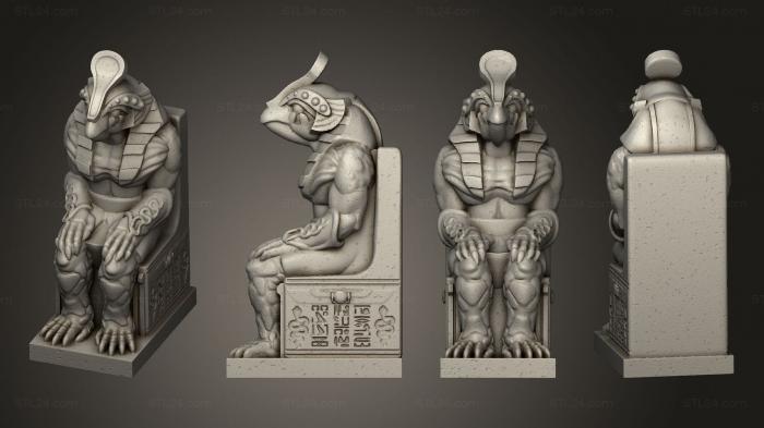 Египетские статуи и рельефы (Сидящая статуя 02, STKE_0233) 3D модель для ЧПУ станка