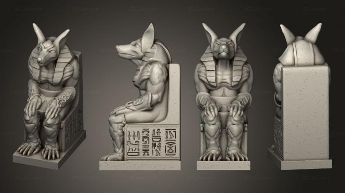 Египетские статуи и рельефы (Сидящая статуя 03, STKE_0234) 3D модель для ЧПУ станка