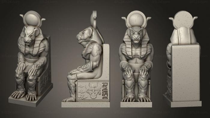 Египетские статуи и рельефы (Сидящая статуя 04, STKE_0235) 3D модель для ЧПУ станка