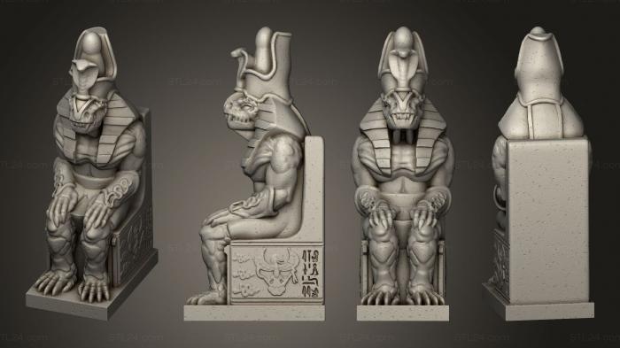 Египетские статуи и рельефы (Сидящая статуя 05, STKE_0236) 3D модель для ЧПУ станка