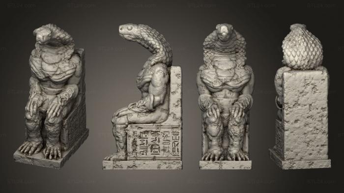 Egyptian statues and reliefs (seated statue 06, STKE_0237) 3D models for cnc