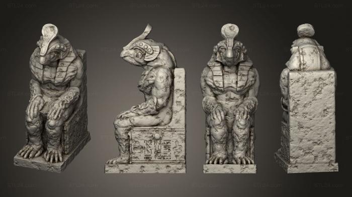 Египетские статуи и рельефы (Сидящая статуя 07, STKE_0238) 3D модель для ЧПУ станка