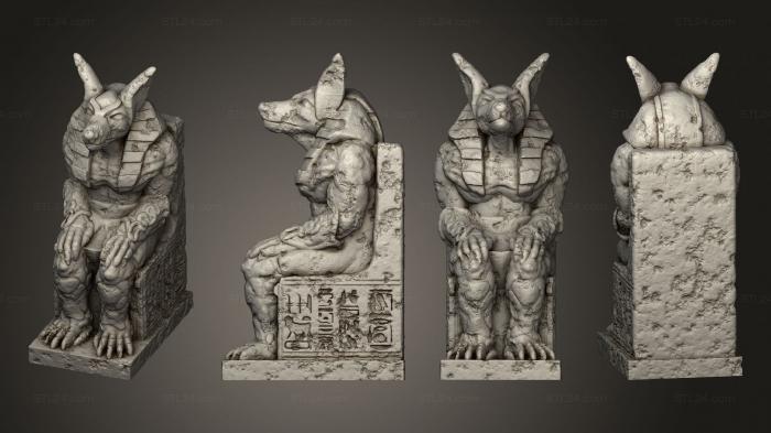 Египетские статуи и рельефы (Сидящая статуя 08, STKE_0239) 3D модель для ЧПУ станка