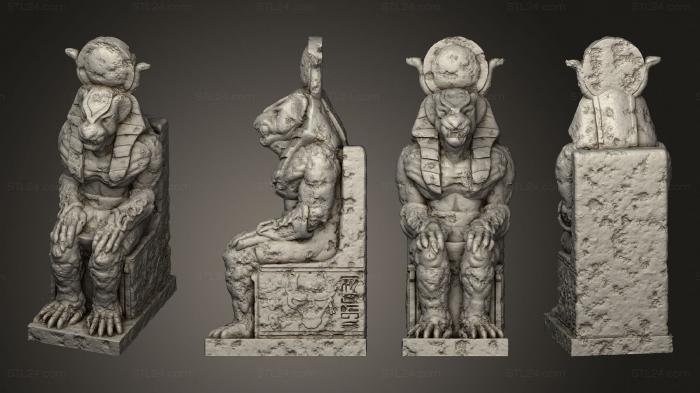 Египетские статуи и рельефы (Сидящая статуя 09, STKE_0240) 3D модель для ЧПУ станка