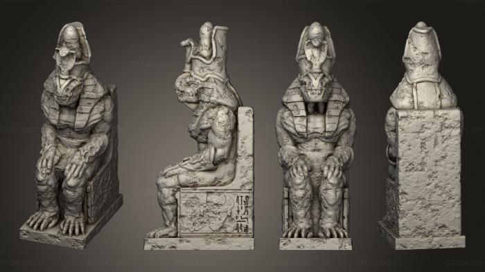 Египетские статуи и рельефы (Сидящая статуя 10, STKE_0241) 3D модель для ЧПУ станка