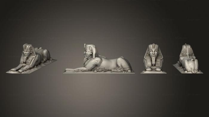 Egyptian statues and reliefs (Sphinx Back, STKE_0243) 3D models for cnc
