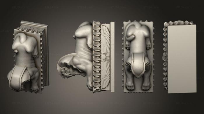 Египетские статуи и рельефы (Сфинкс, STKE_0246) 3D модель для ЧПУ станка