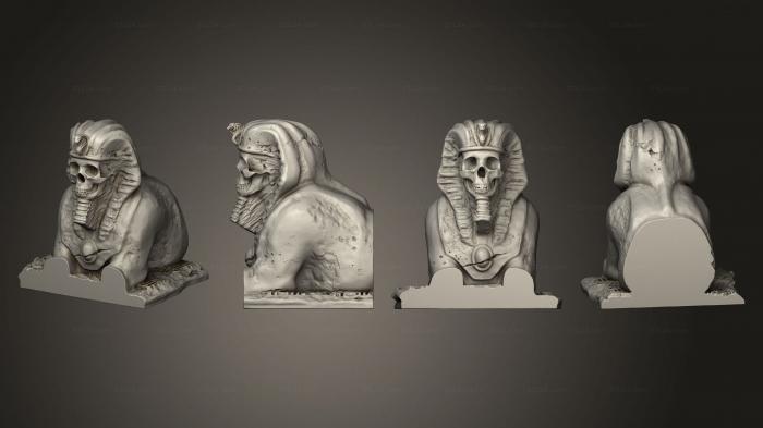 Египетские статуи и рельефы (Сфинкс 01, STKE_0247) 3D модель для ЧПУ станка
