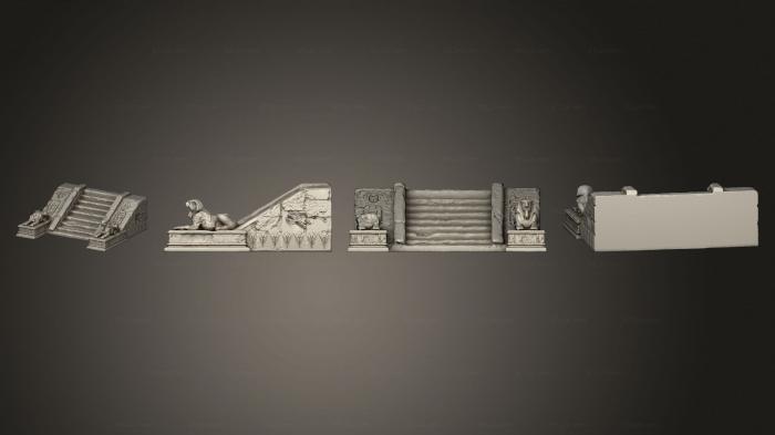 Египетские статуи и рельефы (Лестница, STKE_0249) 3D модель для ЧПУ станка