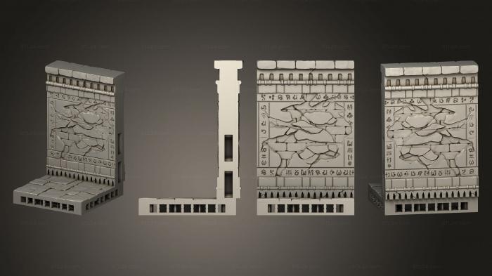 Египетские статуи и рельефы (Стандартная стена, STKE_0250) 3D модель для ЧПУ станка