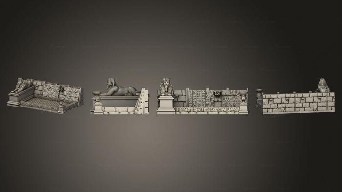Египетские статуи и рельефы (T Бассейн 2 A, STKE_0271) 3D модель для ЧПУ станка