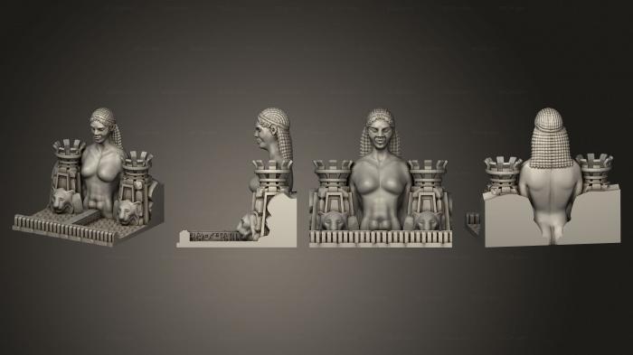 Египетские статуи и рельефы (Центр Т-образного бассейна 3, STKE_0272) 3D модель для ЧПУ станка