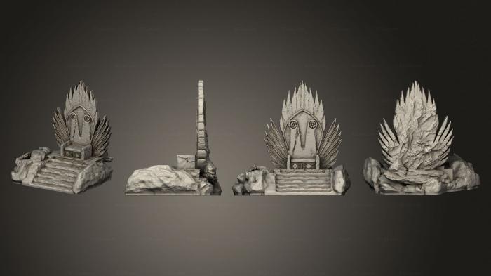 Египетские статуи и рельефы (Пыльный трон, STKE_0274) 3D модель для ЧПУ станка