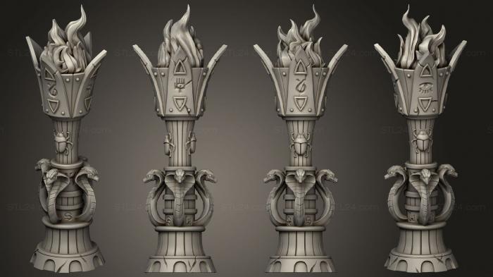 Египетские статуи и рельефы (Факел, STKE_0275) 3D модель для ЧПУ станка