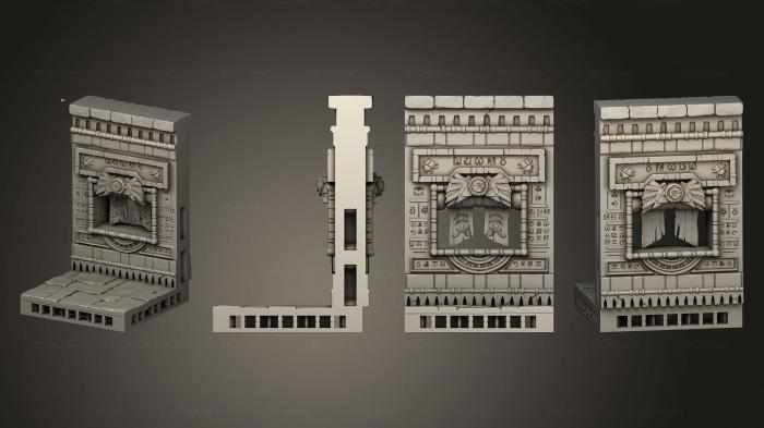 Египетские статуи и рельефы (Оконная стена, STKE_0278) 3D модель для ЧПУ станка