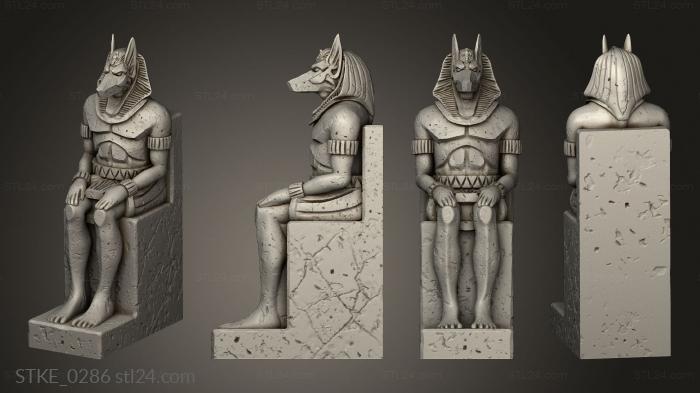 Egyptian statues and reliefs (Ancient Tomb Gate Gate, STKE_0286) 3D models for cnc