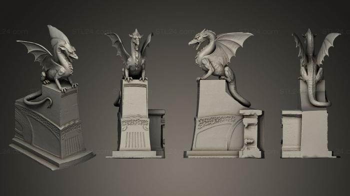 Статуэтки грифоны и драконы (Змайский мост Мост Дракона Любляна, STKG_0064) 3D модель для ЧПУ станка