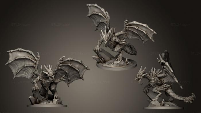 Статуэтки грифоны и драконы (Отец Мороза Ледяной Дракон, STKG_0067) 3D модель для ЧПУ станка
