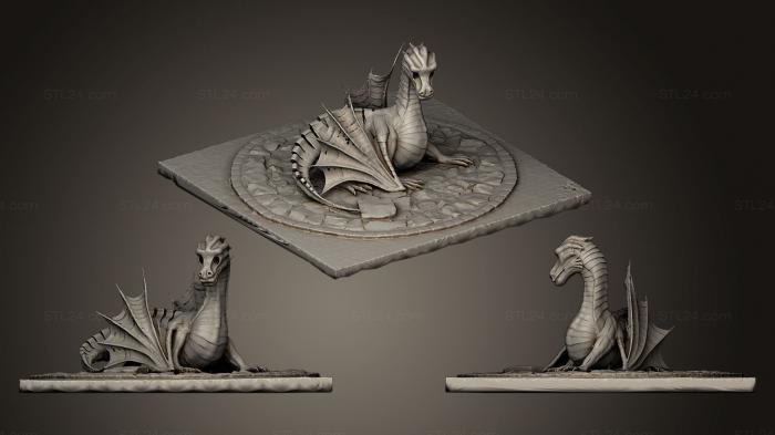 Статуэтки грифоны и драконы (Сказочный дракон из Чешской Республики, STKG_0074) 3D модель для ЧПУ станка