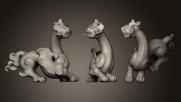 Статуэтки грифоны и драконы (Крылатый дракон один из пары 5-4 века до нашей эры, STKG_0077) 3D модель для ЧПУ станка