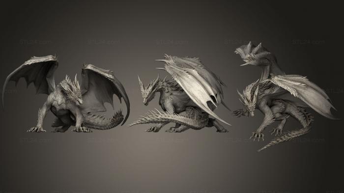 Статуэтки грифоны и драконы (Mhw Красный Дракон Сафи Джива, STKG_0105) 3D модель для ЧПУ станка
