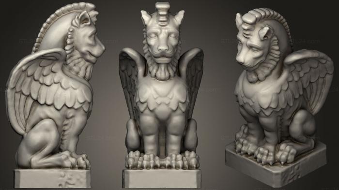 Статуэтки грифоны и драконы (Статуя Горгульи без опоры, STKG_0109) 3D модель для ЧПУ станка