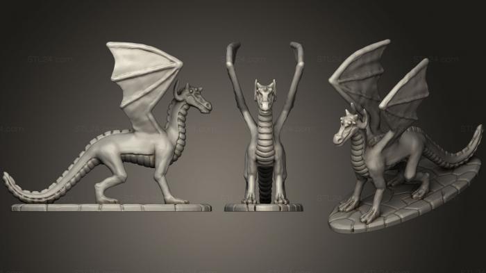 Статуэтки грифоны и драконы (Игровой набор Дракон для модульного замка, STKG_0113) 3D модель для ЧПУ станка