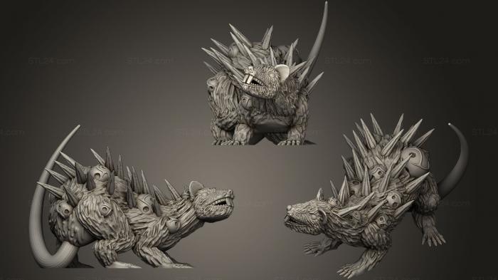 Статуэтки грифоны и драконы (Мрачная гавань Челюсти Льва Крысиное чудовище, STKG_0146) 3D модель для ЧПУ станка