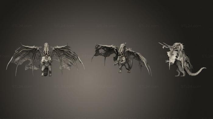 Figurines of griffins and dragons (Brainstealer Dragon, STKG_0157) 3D models for cnc